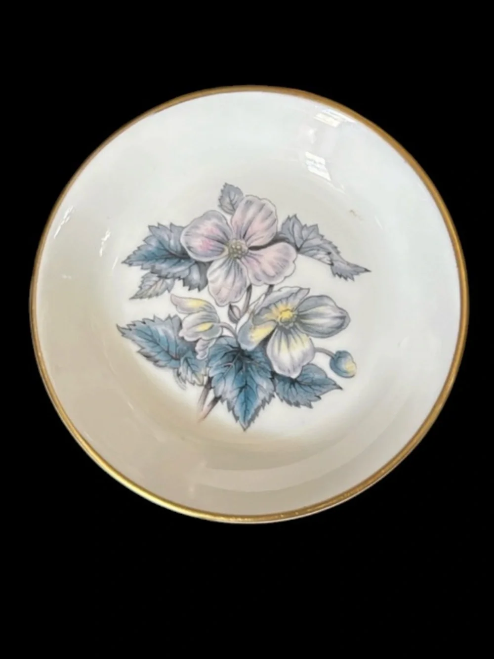 Vintage Royal Worcester Fine Bone China Floral Small Ring Trinket Pin Dish